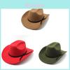 Western Cowboy Hat Wool Felt Large Brim Sun Protection For Summer Fashion Enthusiasts