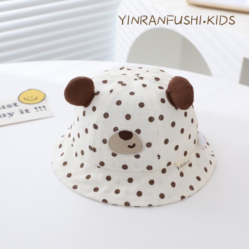 Baby Hat Spring and Autumn Thin Style Cute Cartoon Sun Protection Fisherman Hat Boy and Girl Baby Baby Baby Age Basin Hat Day