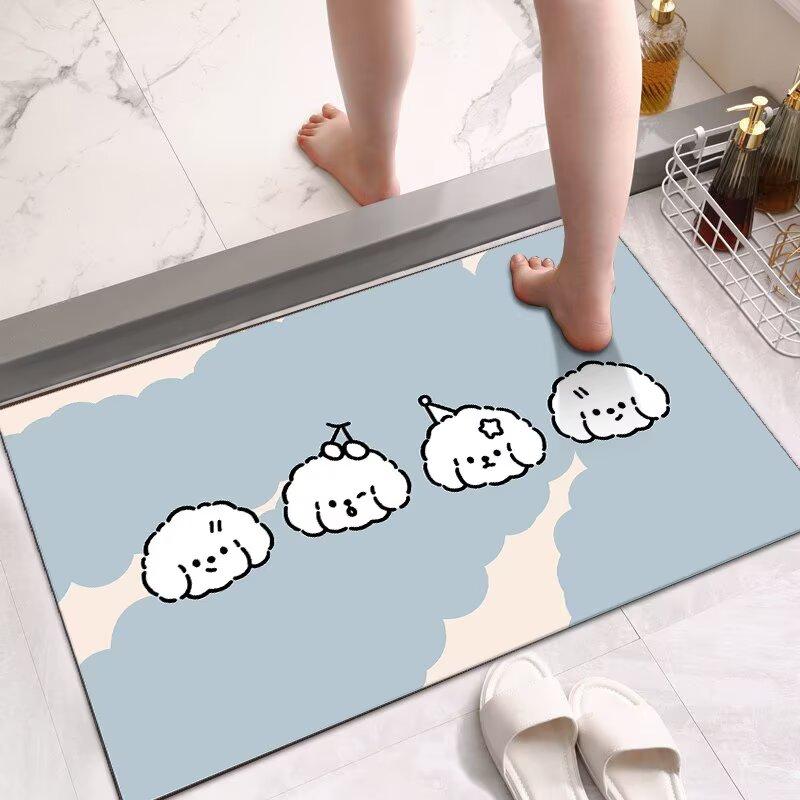 Toilet Diatom Mud Quick-drying Foot Mat Toilet Floor Mat Bathroom Non-slip and Strong Water Absorption Door Carpet Bathroom