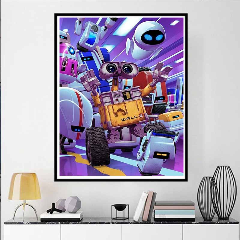 Disney Diamond Painting WALL-E Space Carnival Illustration 5D DIY Diamond Painting Embroidery Set Round Diamond Art Mosaic Home Decor