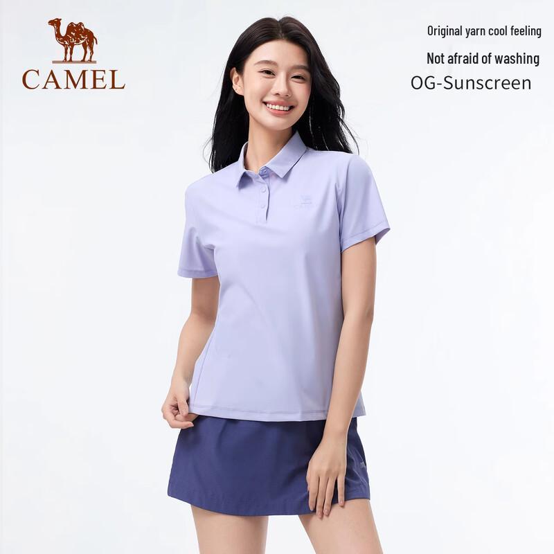 CAMEL Women's Quick-Dry Short Sleeve Polo Shirt