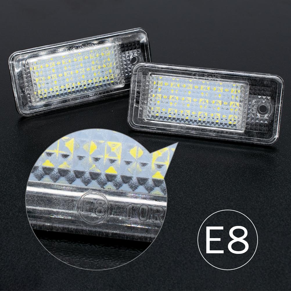 2pcs Car License Plate Light for A3 A4 A6 A8 S6 Q7 RS4 RS6 Plus White Rear License Tag Lights Rear Number Plate Lamp Direct Replacement