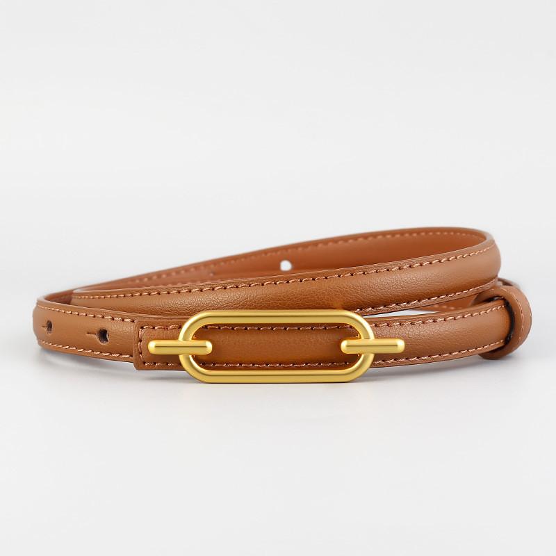 Classic Leather Belt For Women With Alloy Buckle Perfect For Casual And Office Wear