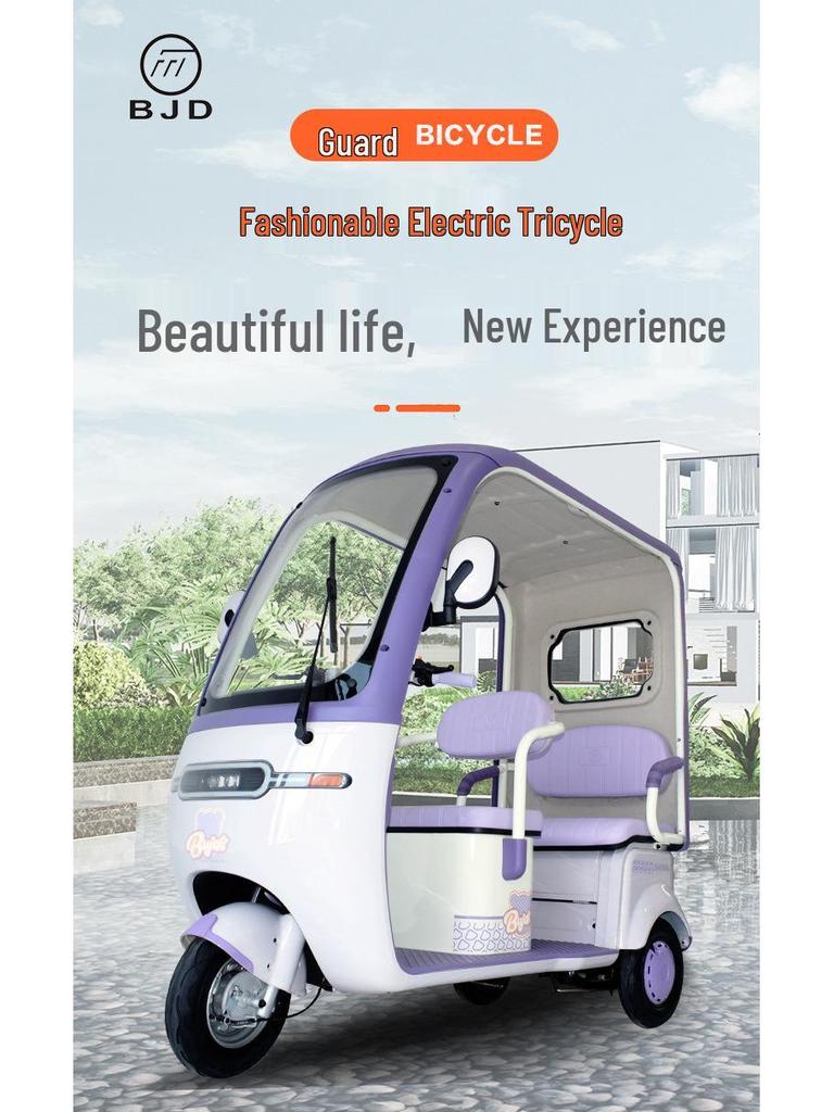 Guardian Electric Tricycle Van with Canopy, Double Row Seats, Mobility Scooter for Elderly Dual-Use