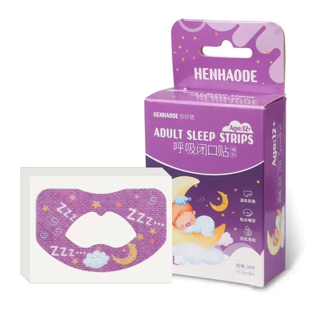 30Pcs/Box Anti-Snoring Stickers for Children Adult Night Sleep Lip Nose Breathing Improving Patch Mouth Correction Sticker Tape