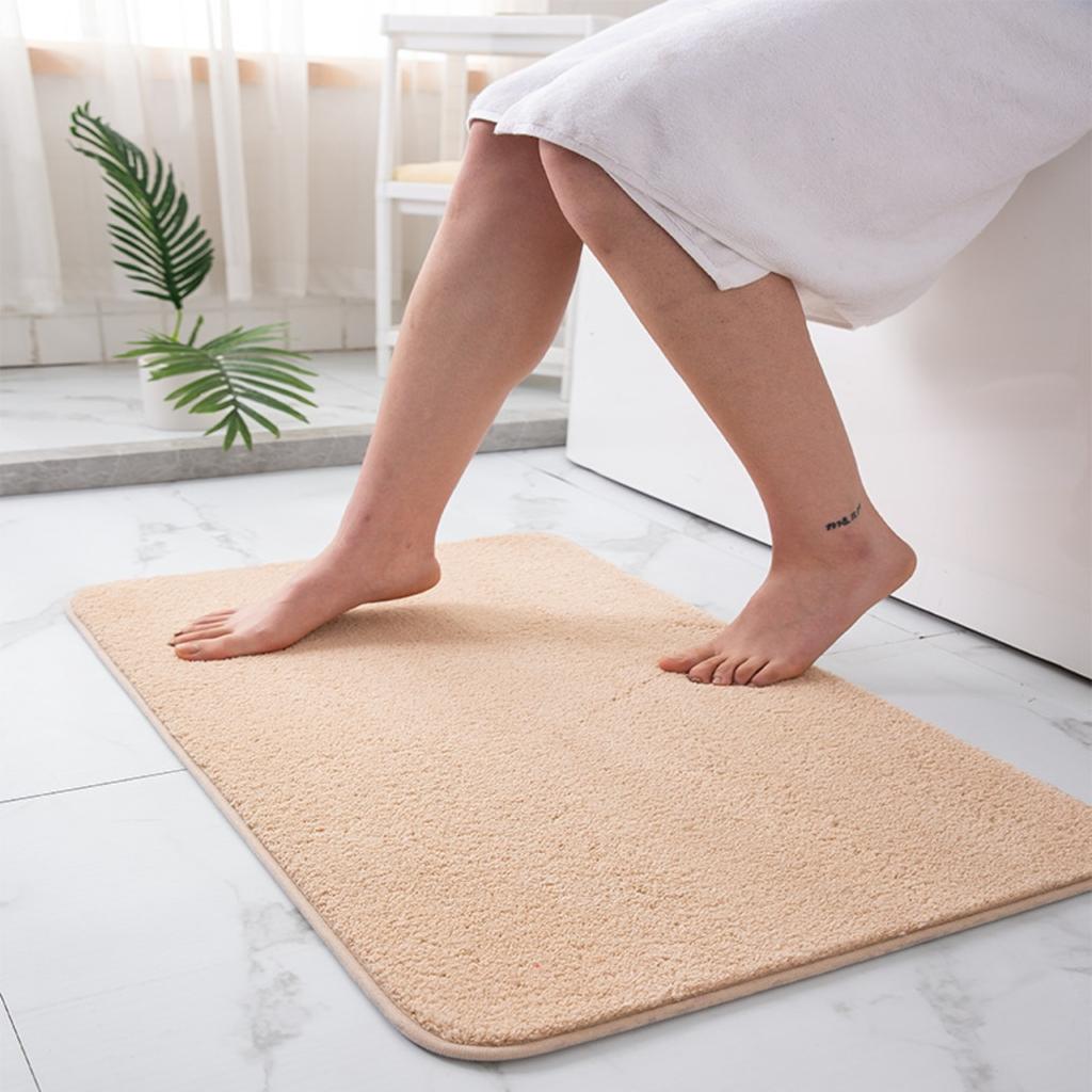 Coral Fleece Emboss Bathroom Cashmere Thickening Mat Bath Non-slip Carpets In Wash Basin Bathtub Side Floor Rug Shower Room Doormat Memory Foam 3D Pad
