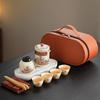 New Chinese Wave Ancient Rhyme Kuaike Ru Kiln Travel Tea Set Outdoor Creative Tea Souvenir