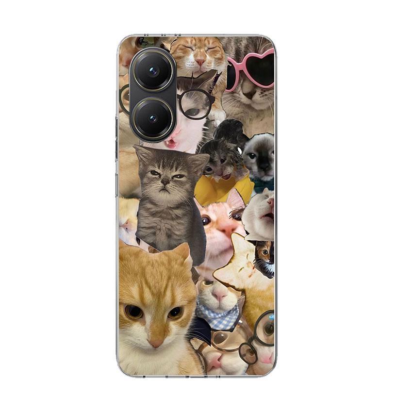 Crying Cat Memes Phone Case For Xiaomi Poco X7 X6 X5 Pro F7 Ultra Redmi 15C 15 13 13C 12 12C 10 10A 10C 9 9A 9C 9T Cover Poco X7