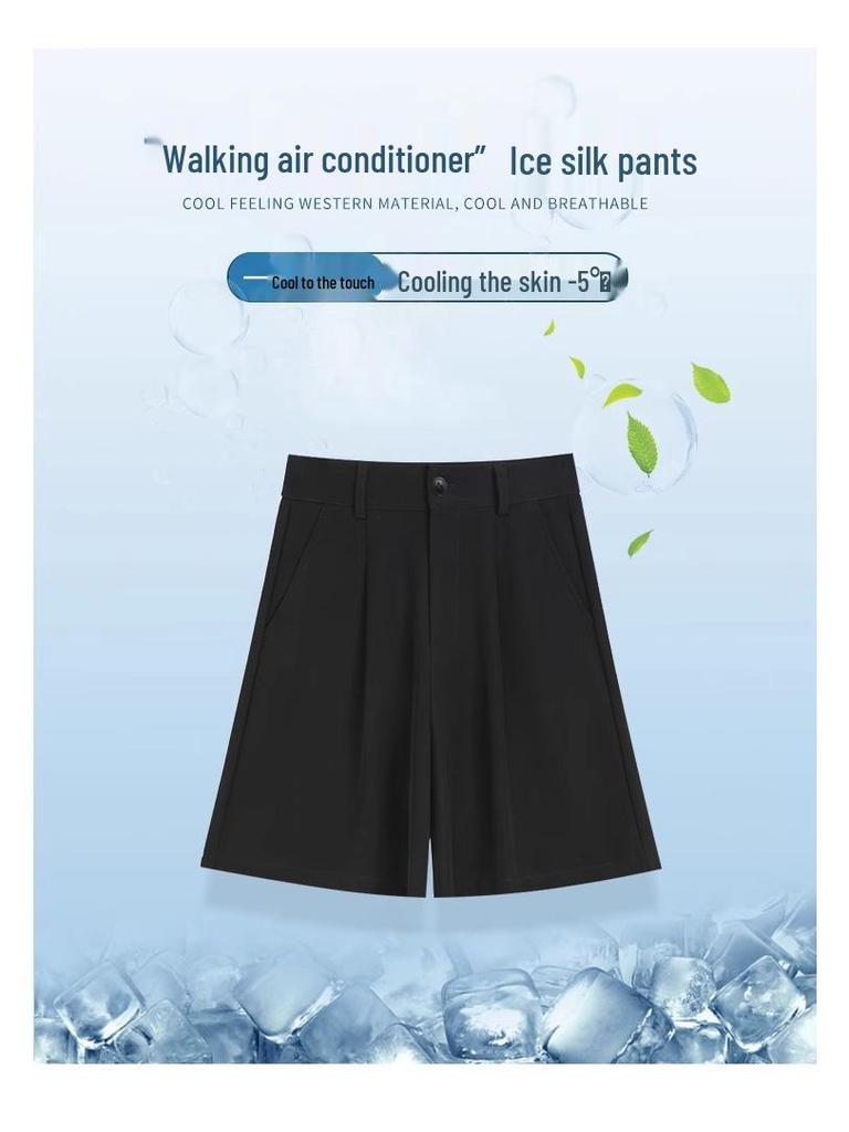 Women's High Waist Black A-line Casual Summer Shorts - Slimming, Loose Fit, Wide Leg, Mid-Length