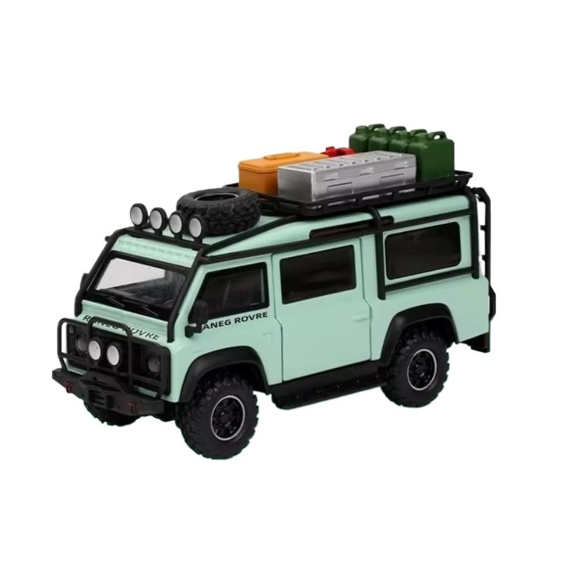 1/32 Land Range Rover Defender Van din aliaj de mașină de camping, model de jucărie din metal, vehicule de teren, model de mașină, lumină sonoră, cadouri pentru copii