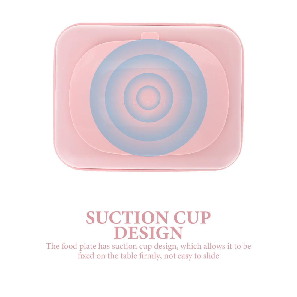 Ensemble de assiettes en silicone rose facile à nettoyer pour tout-petits 1 jeu