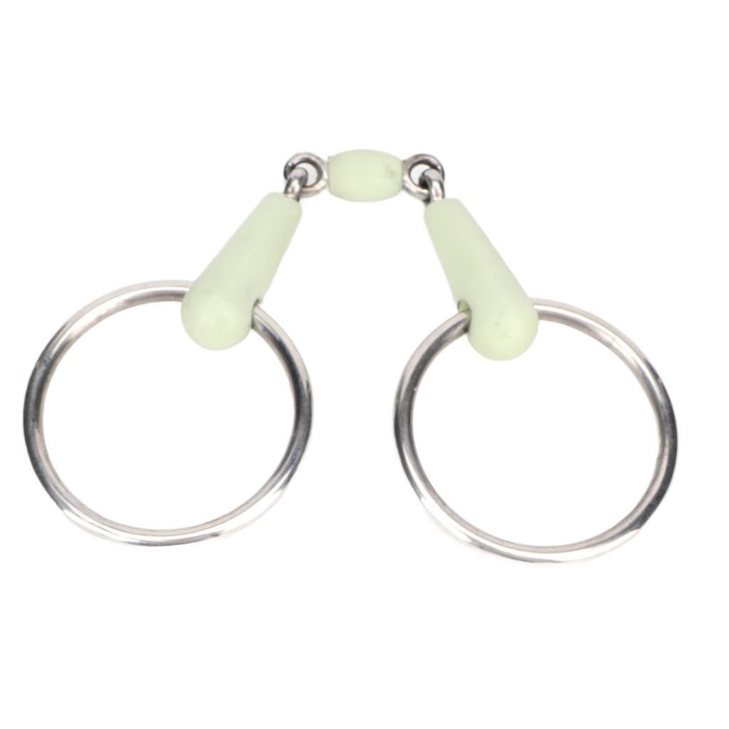 Horse Mouth Bit Stainless Steel Ring Middle Rubber Rustproof Loose Ring Horse Mouth Bit