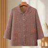 Grandma's Spring Floral Shirt & Autumn Lapel Jacket - Stylish Cardigan for Middle-Aged & Elderly Women