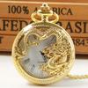 10pcs/lot Wholesale Luxury Gold Dragon Chinese Style Pendant Pocket Watch Lucky Peace Mascot Women Men Gifts Reloj De Bolsillo
