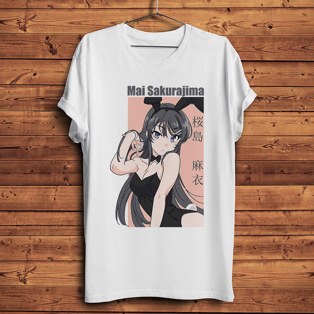 Kawaii Bunny Girl Senpai Mai Sakurajima Funny Anime T Shirt Unisex New White Casual TShirt Unisex Otaku Unisexga Waifu Streetwear Tee
