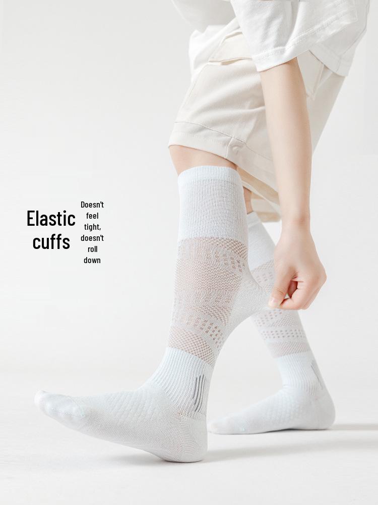 Seamless Kids' Summer Sports Compression Socks - Non-slip Mesh Cycling Calf Socks for Girls