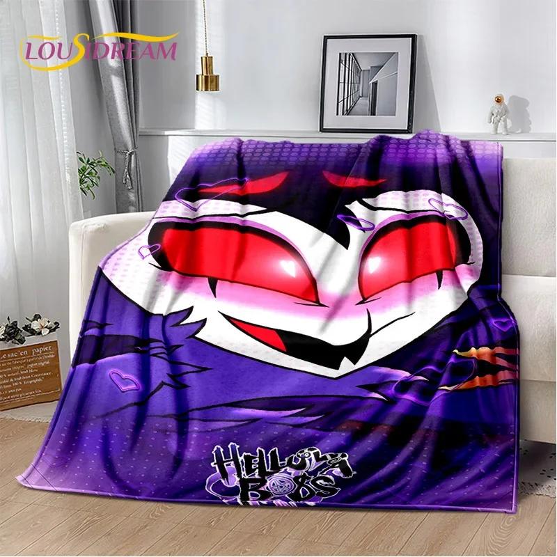 Cartoon H-Helluva Boss Blitzo H-Hazbin Hotel Soft Flannel Blanket for Bed Bedroom Sofa Picnic,Throw Blanket for Outdoors Leisure