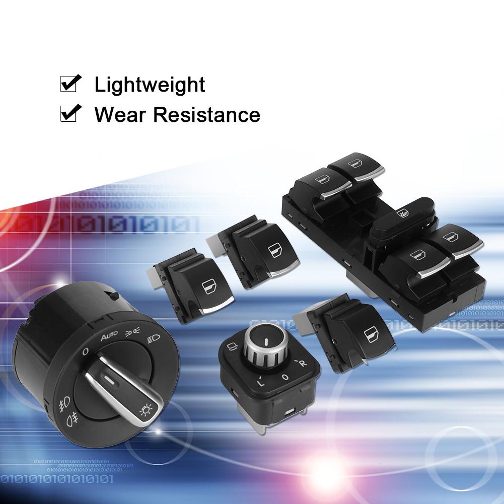 6Pcs Car Hdlight Rrview Mirror Power     Button Control for
