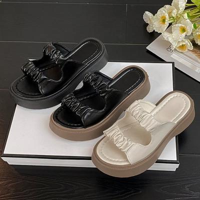 Vintage Sandals Woman New Summer Platform Mid-heel Beach Shoes Woman