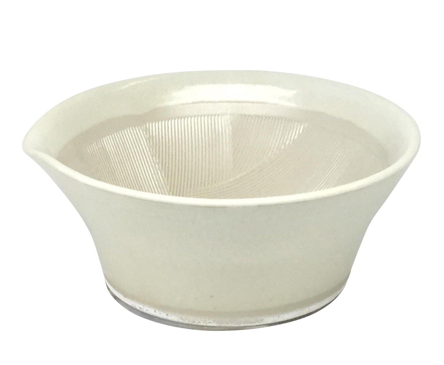 Erin Trading - Japanese Selected Products - White Motoshige Iwami Colored Mortar And Suitable For Baby Food Silicone Base To Protect Diameter Made In 041048 Pottery, Ware, Pestle, Preparation,
