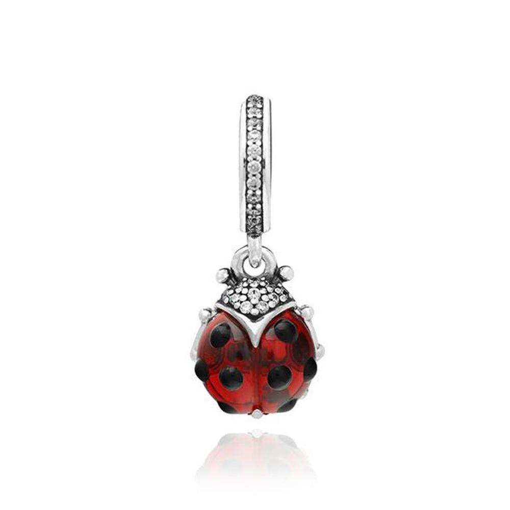 

[PANDORA PANDORA] 792571C01 Red Ladybug Pendant and Dangle Silver Charm 792571C01