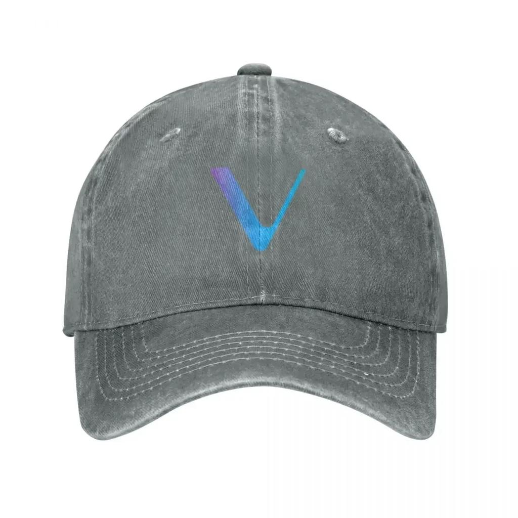 Vechain Cryptocurrency HT Baseball Caps for Unisex Women Distressed Denim Snapback Cap Block Chain All Seasons Travel Hats Cap