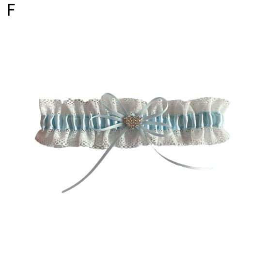 Lace Wedding Garter Faux Pearls Bowknot Floral Lace Garter Stretch Leg Garter Belt Bride Accessories for Women