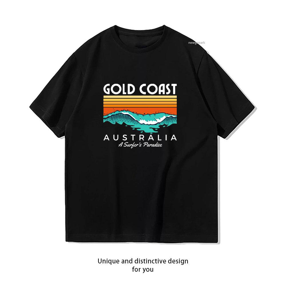 

Gold Coast Australia A Surfers Paradise Tshirt Women Unisex Casual Cotton Graphic T Shirts Creative Streetwear Classic Aesthetic 4XL