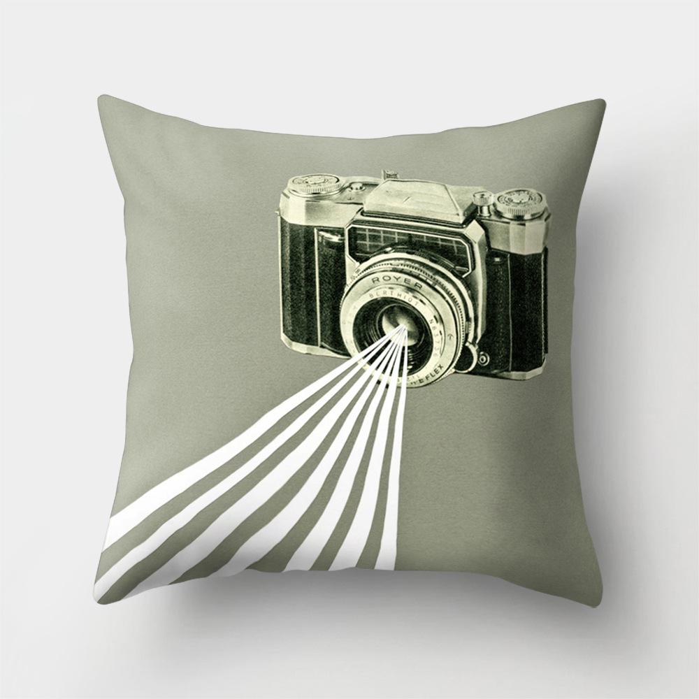 Polyester Creative Home Camera Pillow Case Car Cushion Office Pillow