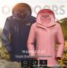 Jack Wolfskin Jie Lu 3'ü 1 Arada Fırtına Ceketi: Erkek ve Kadınlar İçin Polar Astarlı Sonbahar/Kış Dış Mekan Çift Ceketi.