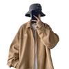 Men's Retro Suede Jacket - Hong Kong Style, Distressed All-Season Workwear Coach Jacket