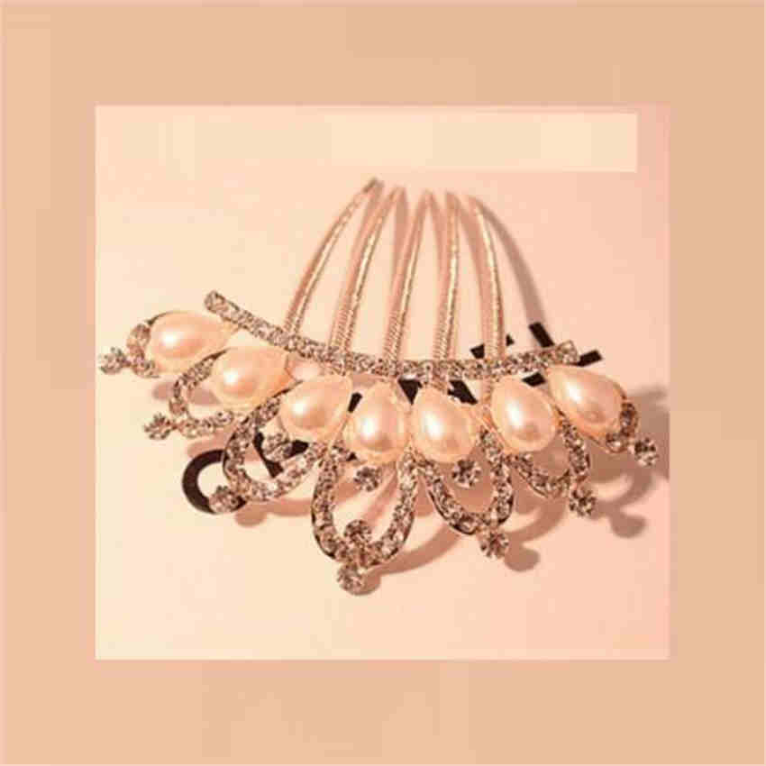Fashion Flower Design Females Hair Accessories Clip Beautiful Plate Hair Comb Clip Hair Insert
