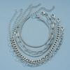5 Teile/satz Mode Silber Armband Set Multilayer Metall Kette Armbänder für Frauen Schmuck Zubehör