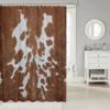 Cow Fur Bathroom Curtain Farmhouse Cowhide Shower Curtain Cattle Fur Black White Bathroom Animal Skin Fabric Shower Curtain Set