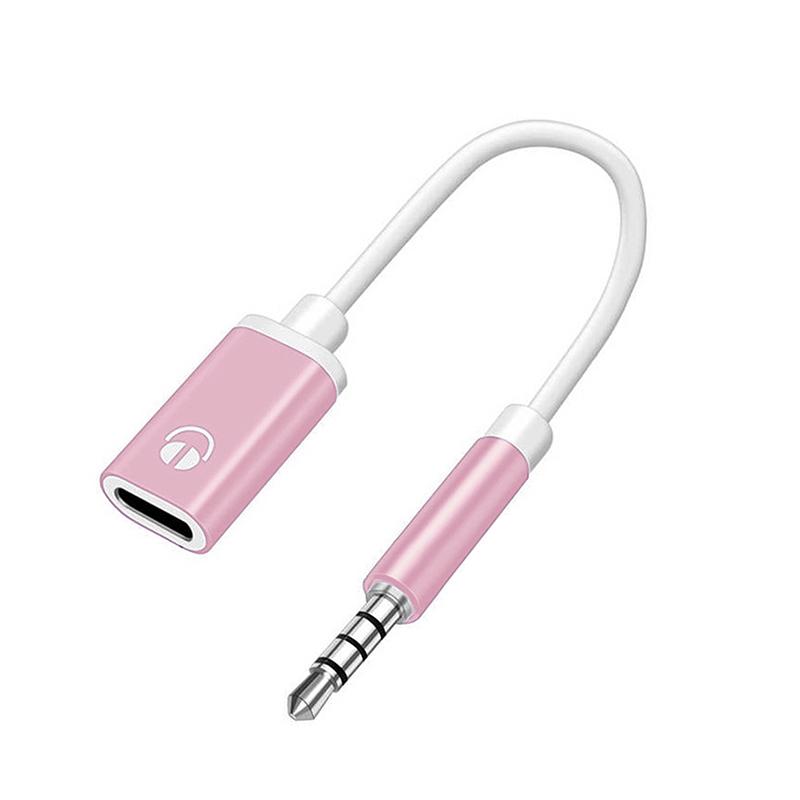 3,5 mm Offentlig Til Type C Hun Flat Hode Hodetelefon Til Rund Hode Adapterkabel For Analog Tilkobling Til Mobiltelefon Konverter