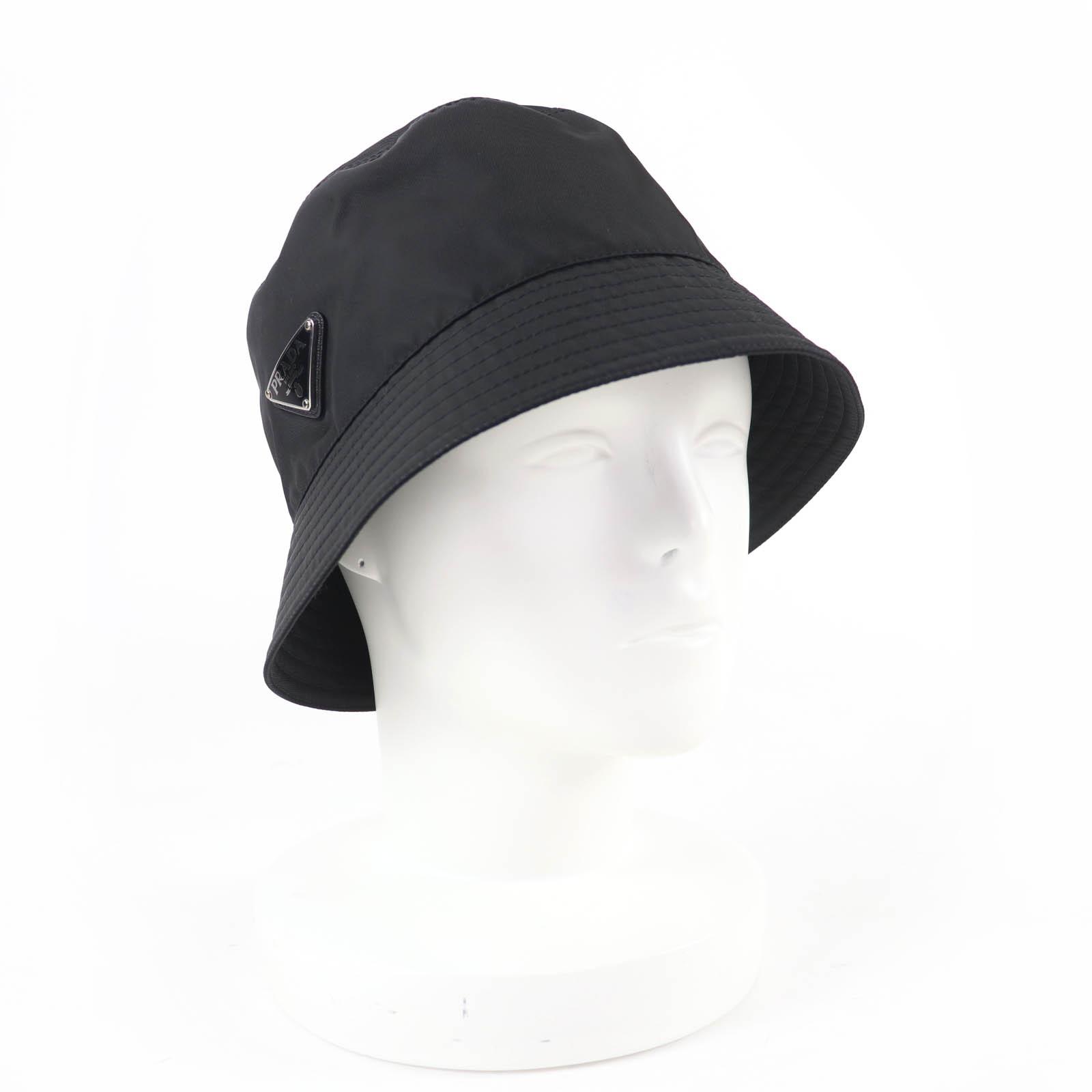 

Excellent PRADA hat RE-NYLON Triangle with logo Bucket black Women S 1HC137 Used