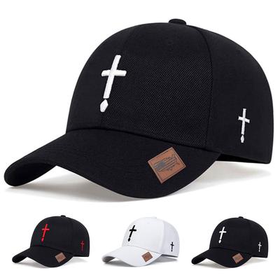 Unisex Waterdrop Cross Embroidery Adjustable Personality Baseball Hat Hip Hop Caps Spring Autumn Outdoor Sport Travel for Women Men