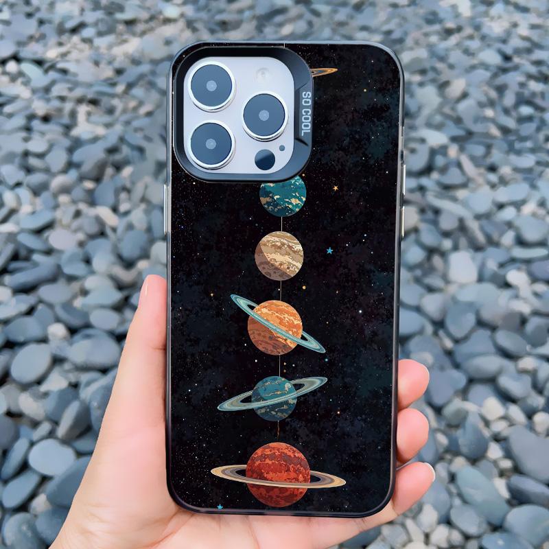 Universe Planet Starry Sky Sun Laser Phone Case For iPhone 13 Mini 12 11 Pro Max 15 16 14 Pro Max Plus Shockproof Phone Covers