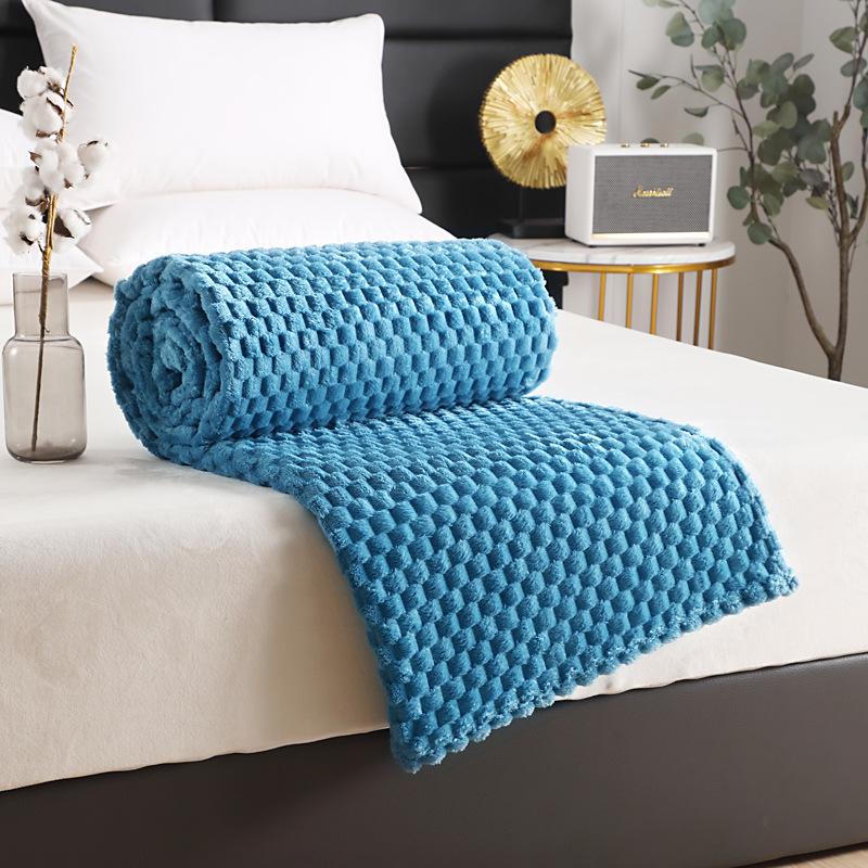 Golden Turtle Velvet Solid Color Flannel Blanket - Multifunctional Coral Fleece Cover, Single/Double.
