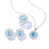 Zircon Set, Versatile Fashion Necklace Earring Set, Flower Set Jewelry.