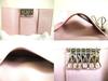 Authentic BVLGARI Light Pink Leather Logo Clip 6 Pics Key Chain #b031  Open Box