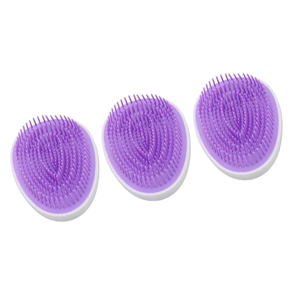 3Pcs Massage Detangling Comb Gradient Purple Wet and Dry Use Portable Egg Shaped Hair Brush for Hair Salons Beauty Salons Home