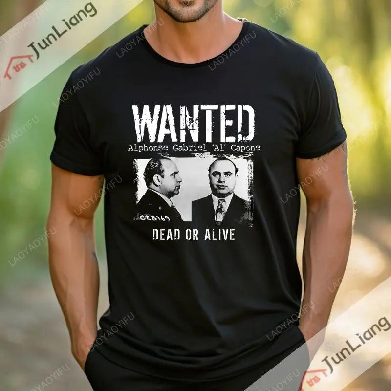 T-shirt da uomo Al Capone manica corta girocollo T-shirt gangster Mafia estiva alla moda comoda e vestibilità ampia