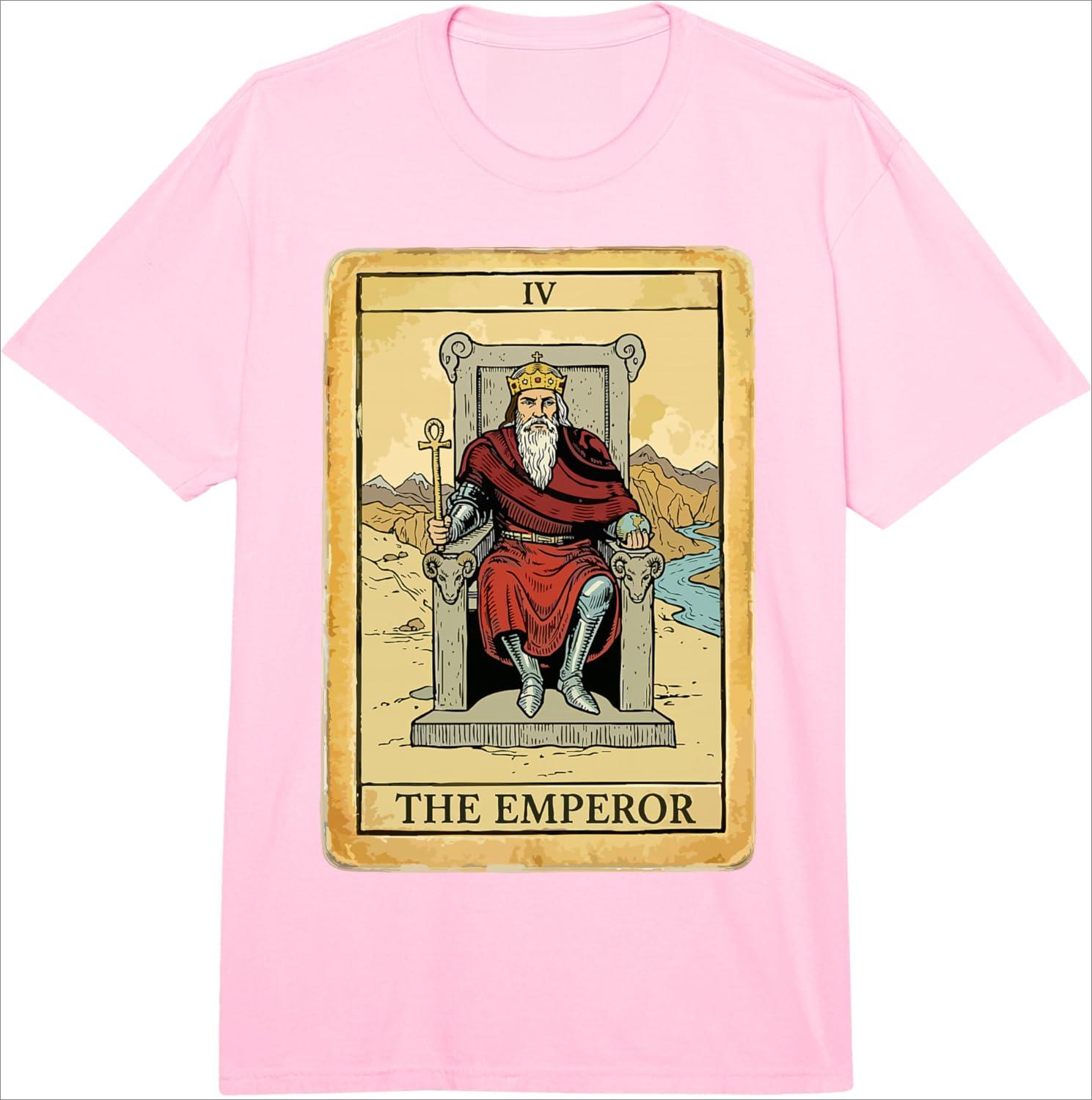 

The 4 Emperor Tarot Card IV Vintage Occult T Shirt Unisex Casual Cotton Graphic T Shirts Creative Streetwear Tops Tee Shortsleev S