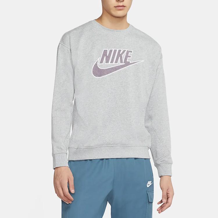 Nike Sportswear French Terry Crew Sweatshirt Men Tops Dark-Grey CU4508-063