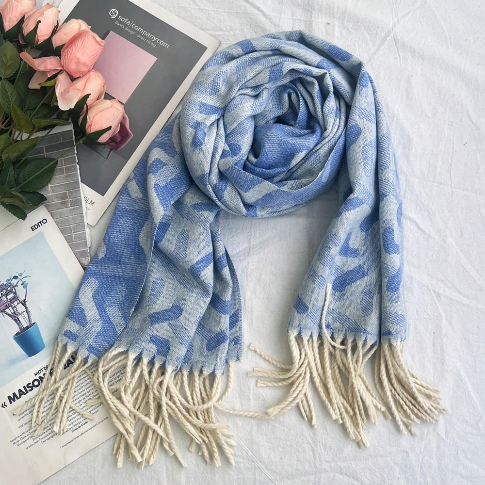 

Scarf Women s Winter High End Imitation Cashmere Jacquard Scarf Versatile Warm Women s Scarf Tassel Shawl 200 * 67cm