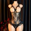 Adult Sexual Set Daring Crotchless Lingerie Porno Open Breasts Sexy Clothes Body Suit Women's One-piece Baby Doll Lace Bodysuit