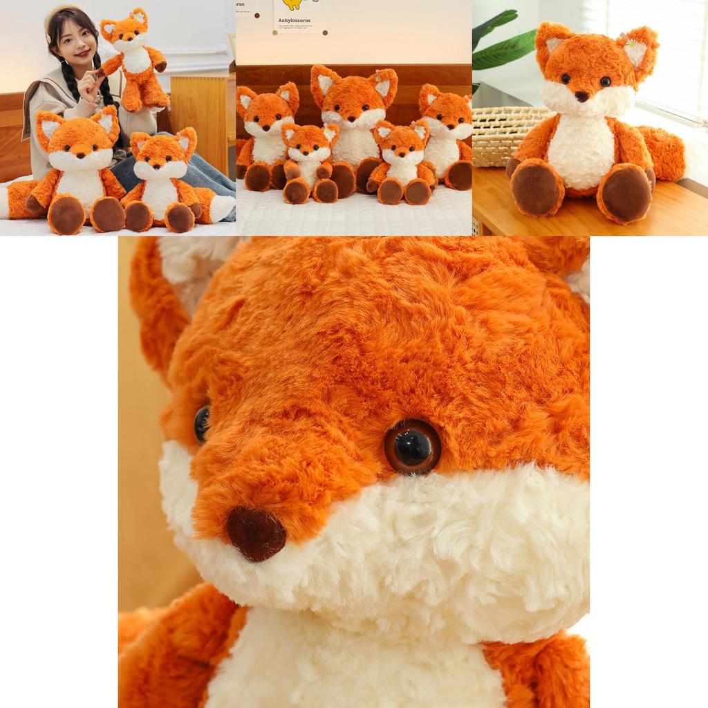 Adorable Running Fox Plush Toy Cute Fox Doll For Sleep And Birthday Gift 30cm 45cm 65cm