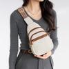 New Contrasting Color Wide Shoulder Strap Women's Breast Bag Textured Soft Leather Diagonal Span Fanny Pack Retro Fashion Shoulder Bag