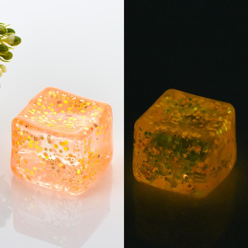 Maltose Simulated Tofu Small Ice Cubes Anti Stress Slow Rebound Polar Light Colorful Squeeze Tpr Block Decompression Toy